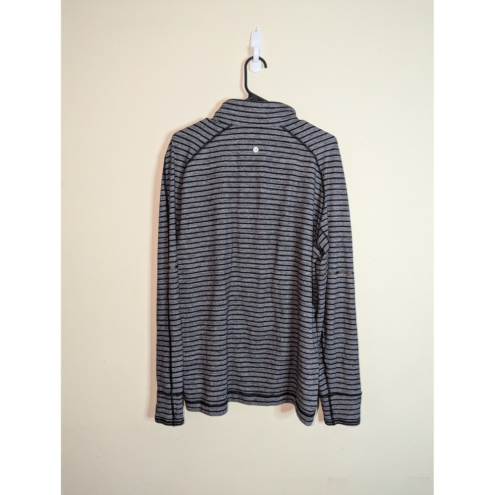 Lululemon Metal Vent Tech 1/2 Zip Pullover Mens Large Striped Long Sleeve - Picture 7 of 9